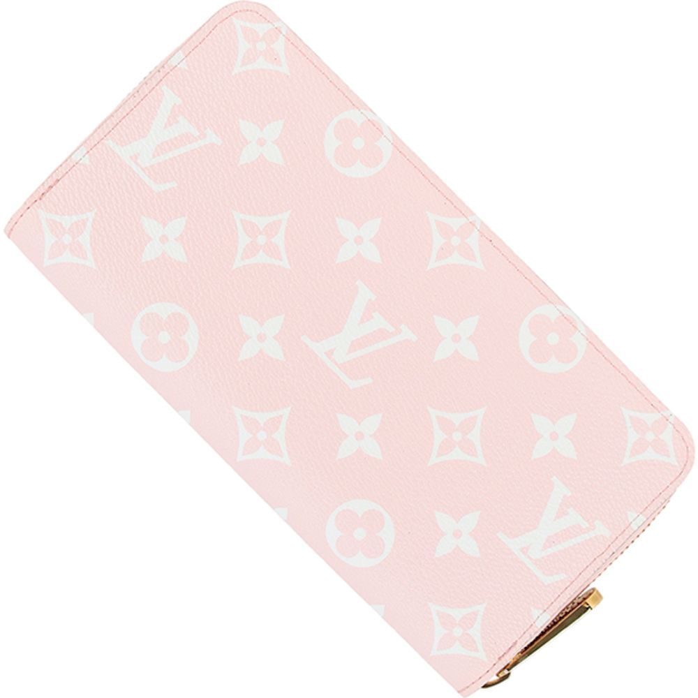 Zippy Wallet Round Zipper Monogram Giant Leather Pink White LV Long Wallet - Picture 2 of 7